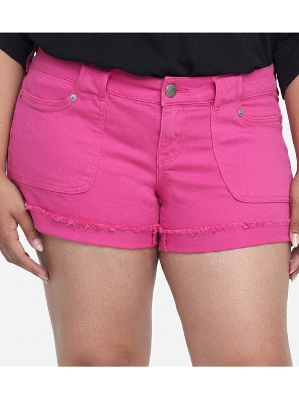TORRID Plus Size Hot Pink Cutoff Fraying 3.5" Inseam Denim Shorts Jean Shorts 12